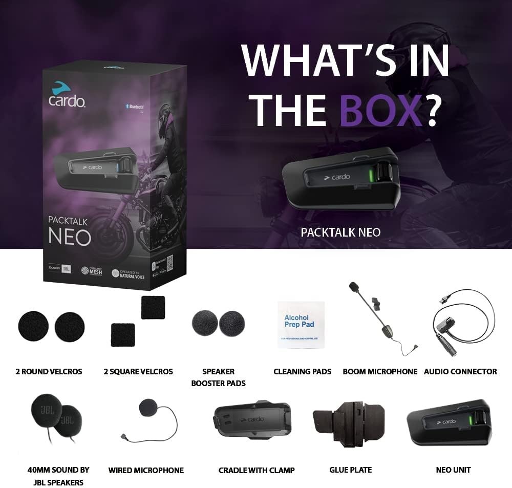 Packtalk Neo Motorcycle Helmet Communication Intercom System, Waterproof, 2nd...