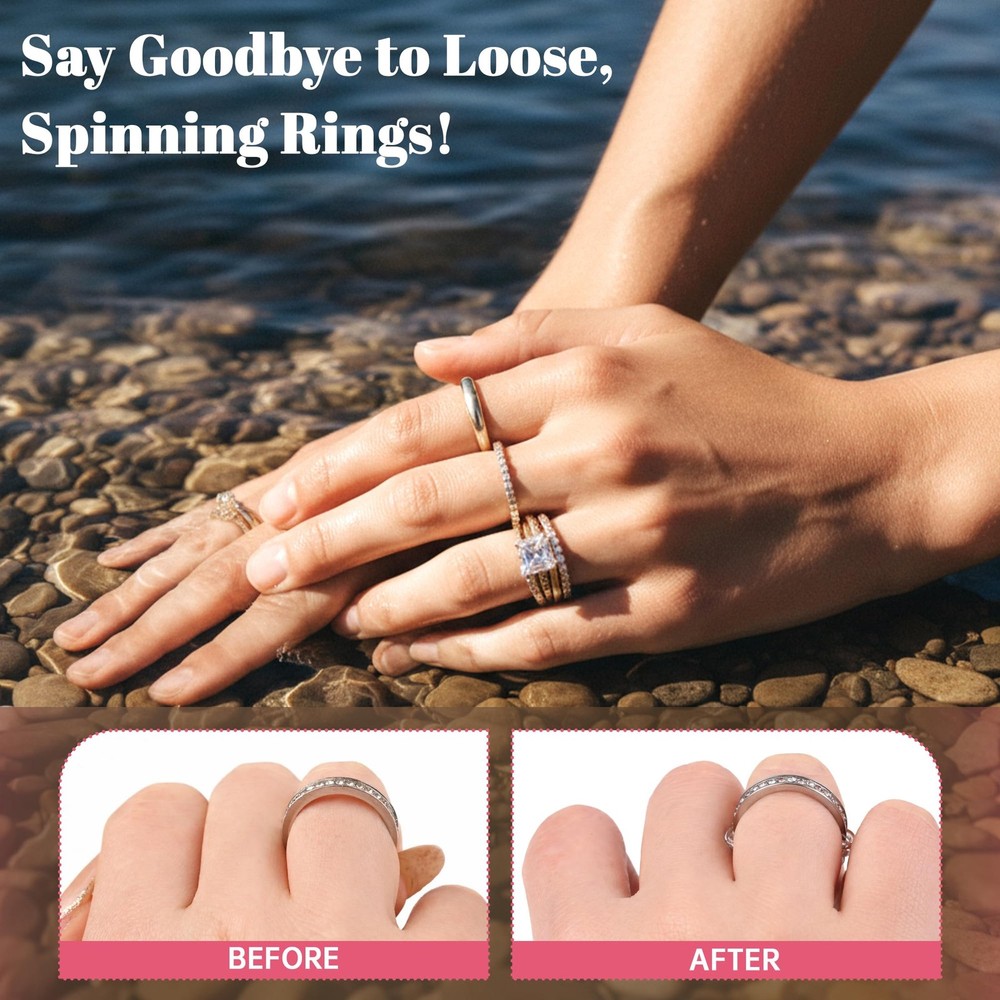 Ring Sizer Adjuster for Loose Rings – 12 Pack Invisible Guards, clear