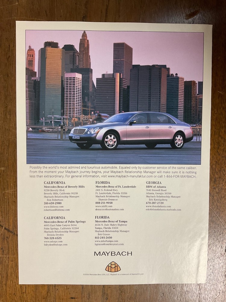 Misc 4110 Advertisement 2006 Maybach