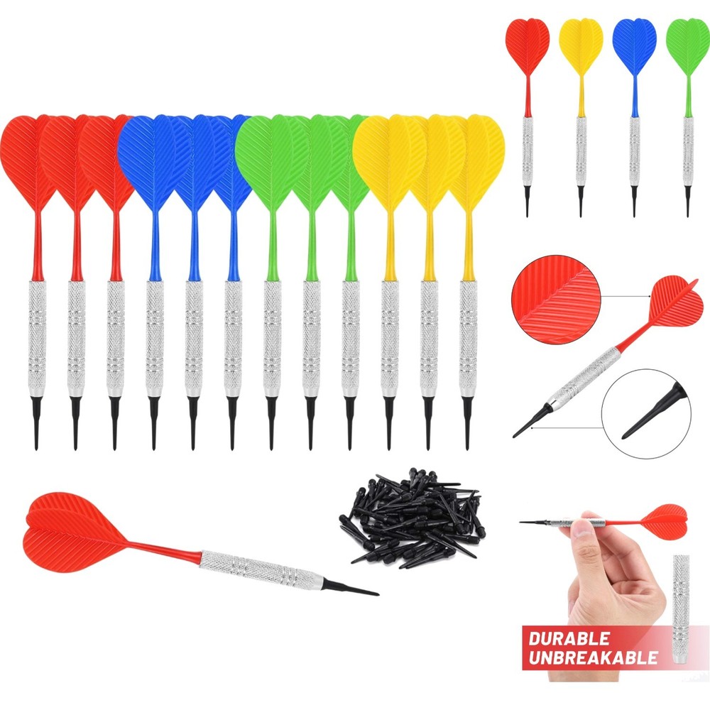 12 Pack Soft Tip Darts Set with 100 Extra 2BA Tips for Electronic Dartboards
