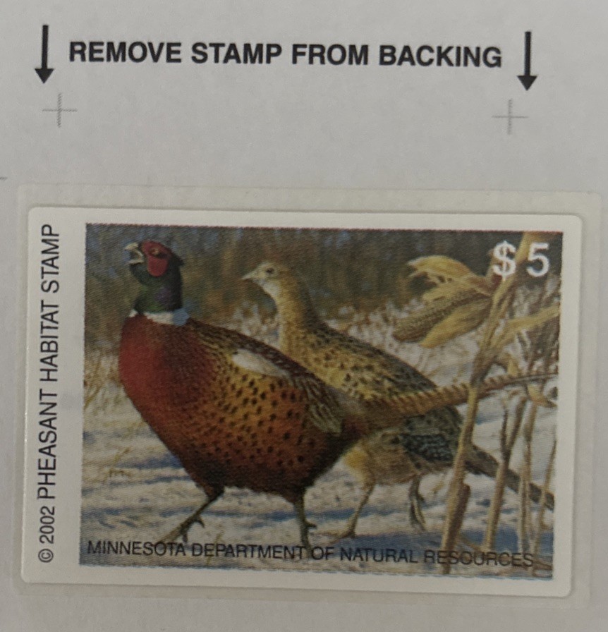 2002 MINNESOTA - State Pheasant Stamp - Mint