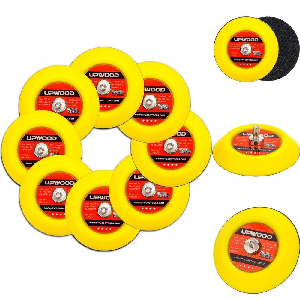 8pc 3" Sanding Backing Pad M6 Thread Hook & Loop for Mini Air Sander Polisher