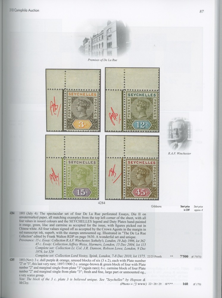 British Africa, St. Helena, Ascension, Specialized Auction Catalog Corinphila