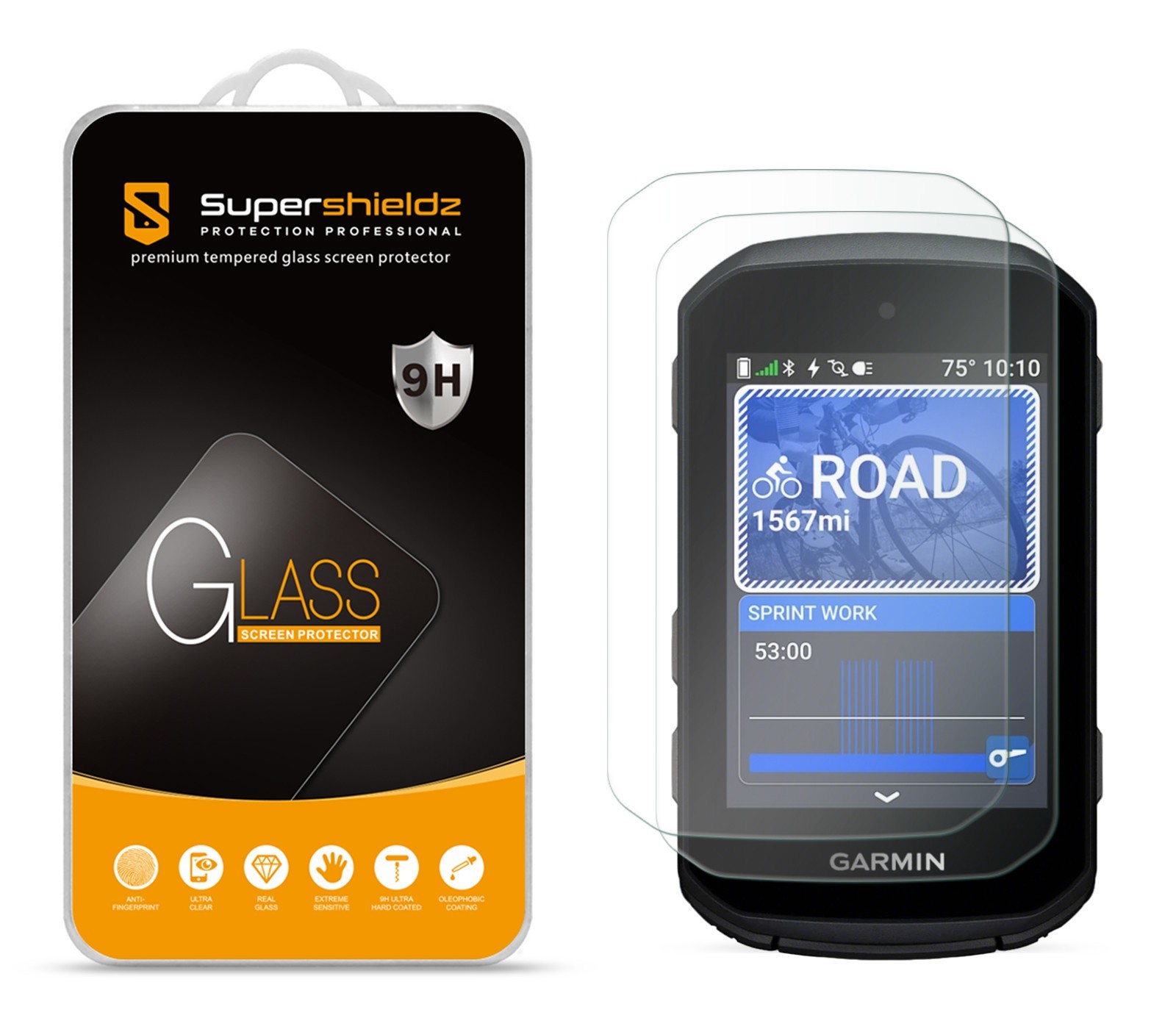 2X Supershieldz Tempered Glass Screen Protector for Garmin Edge 550/ Edge 850