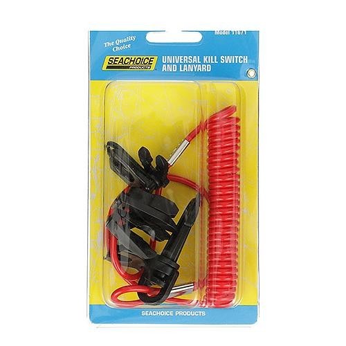 Seachoice Replacement Universal Kill Switch, Red Lanyard w/ 7 Keys