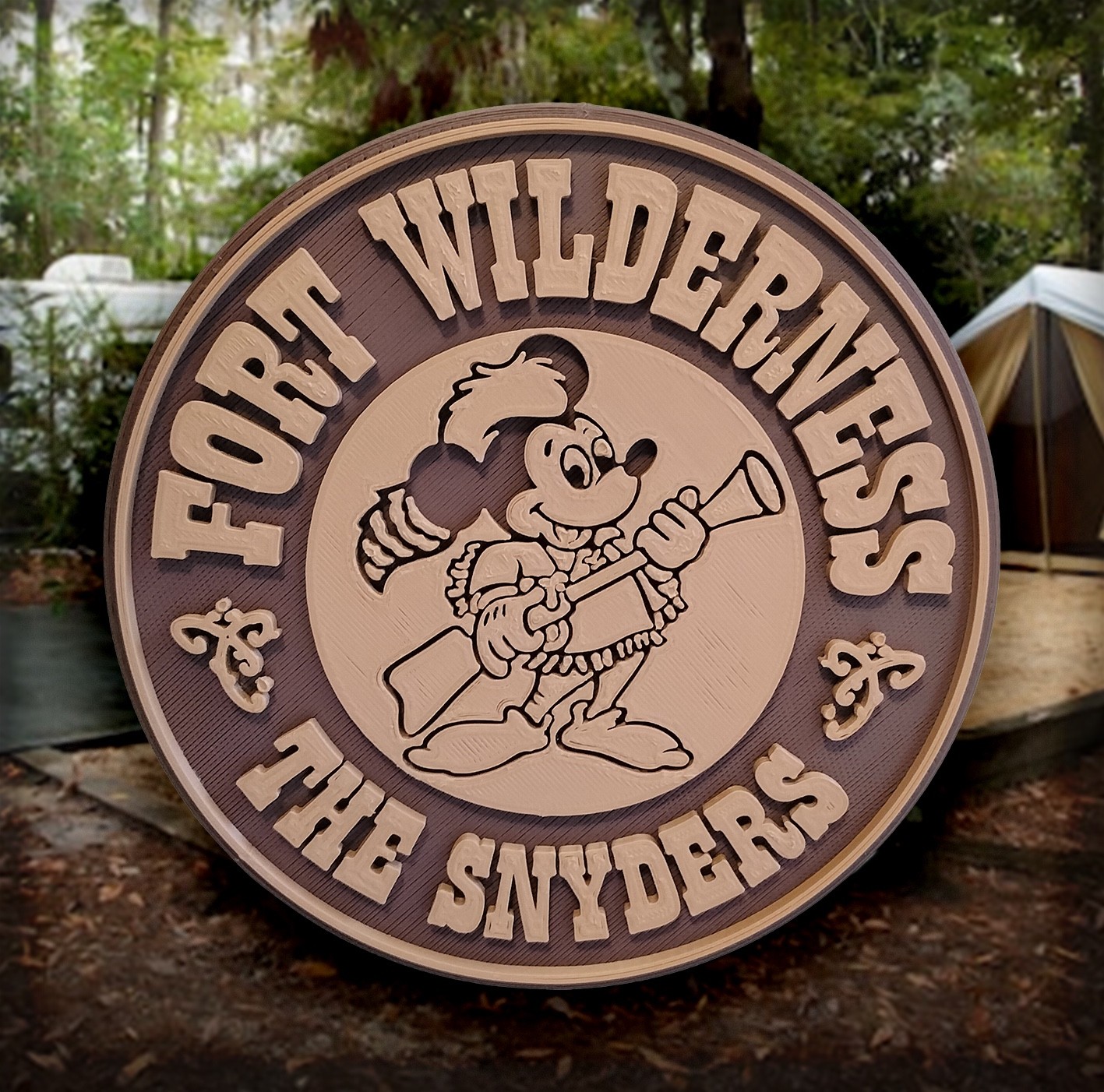 Fort Wilderness Musket Mickey Personalized Sign Plaque Disney Custom Art Decor