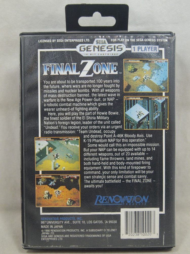 Final Zone Case (SEGA Genesis) Authentic BOX ONLY