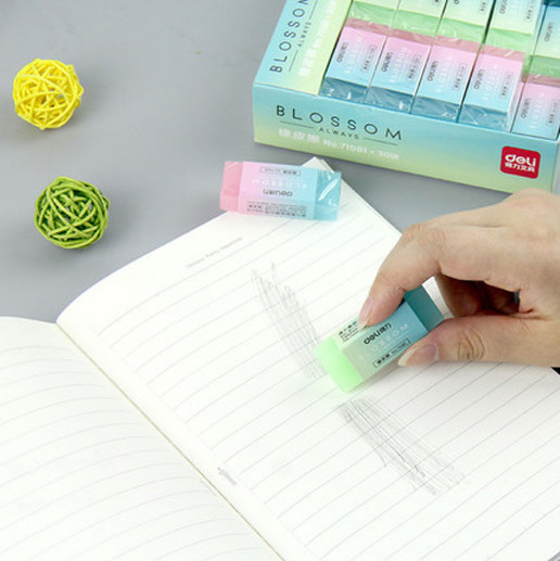 Soft Durable Flexible Cube Cute Colored Pencil Rubber Erasers For School Kids