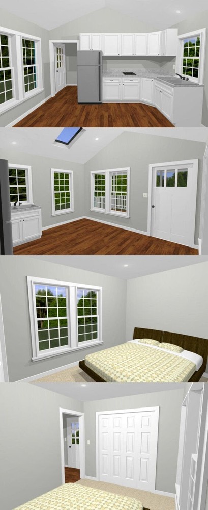 14x28 Tiny House -- 391 sq ft -- PDF FloorPlan -- Model 3A