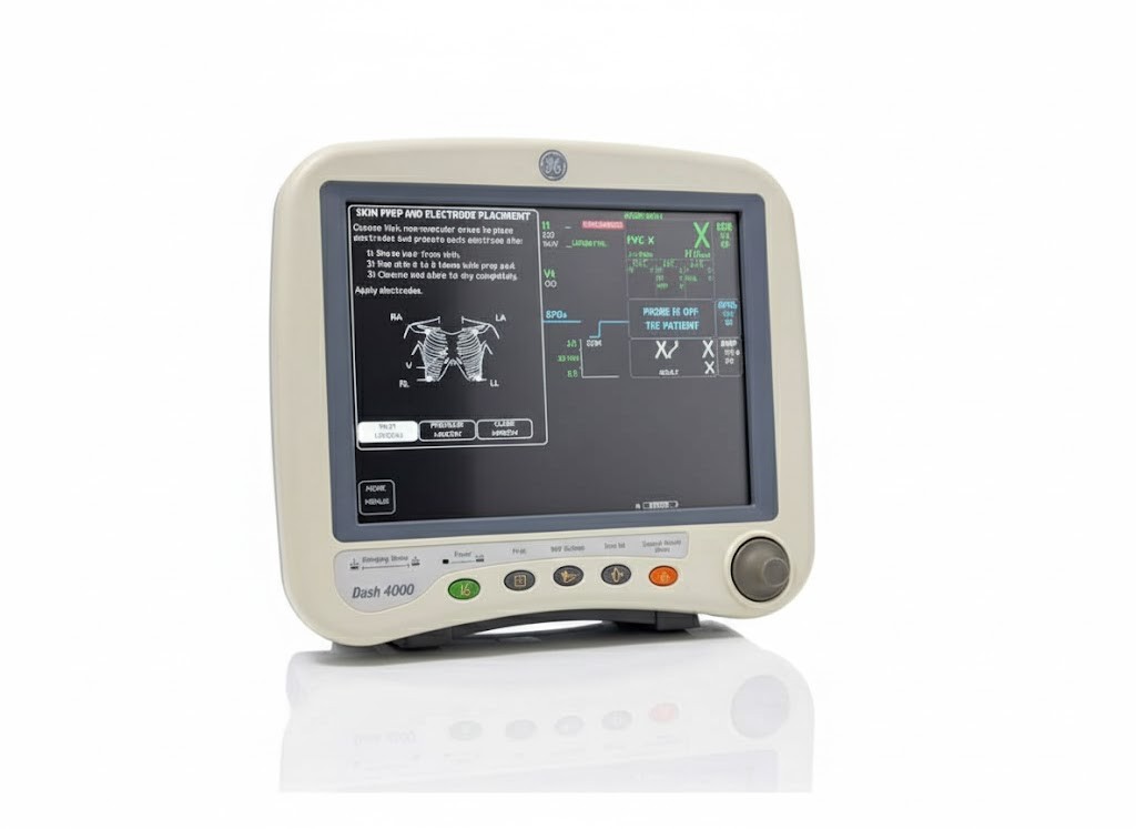 GE Dash 4000 Patient Monitor with power cable, FOR PARTS