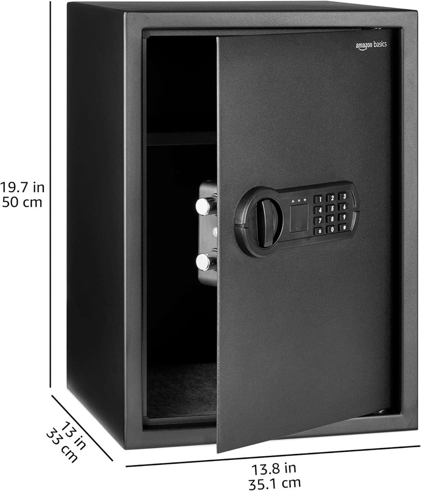 Basics Steel Home Security Electronic Safe with Programmable Keypad Lock for Doc