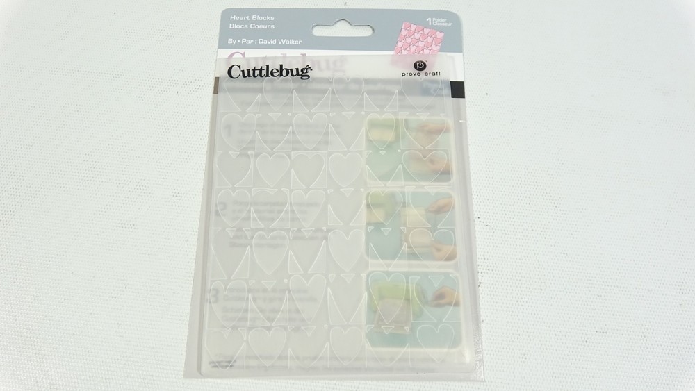 2006 Cuttlebug Provo Craft Embossing Folder Heart Blocks 37-1139