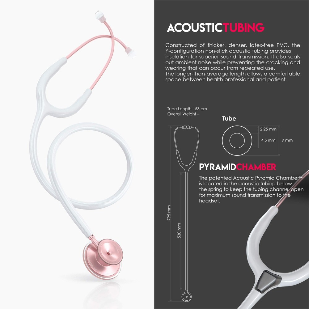MDF Instruments, Acoustica Lightweight Stethoscope for Doctors, Nurses,