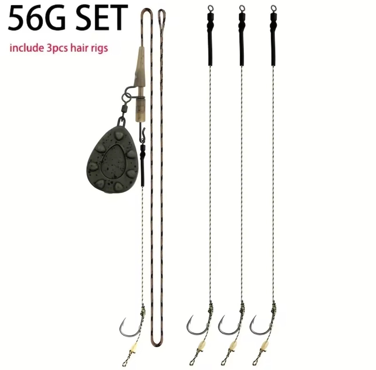 Carp Pre Tied Complete Rigs & Weights 4 hair rigs with weight