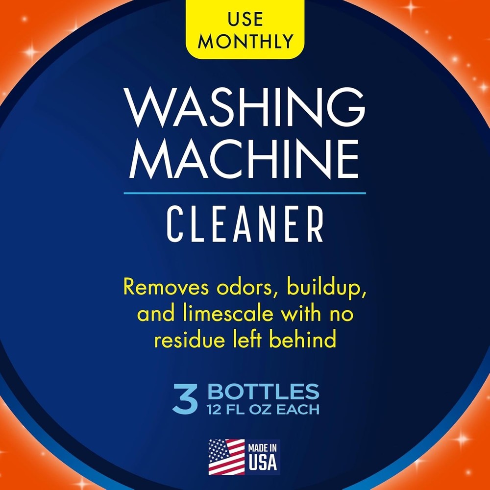 Powerful 12oz Washing Machine Cleaner - Deodorizes & Removes Limescale, 3-Pack