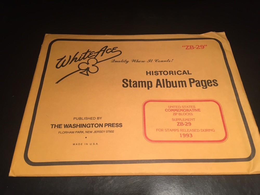 White Ace Stamp Album Supplement Pages - Mister Zip Commemoratives ZB-29 1993