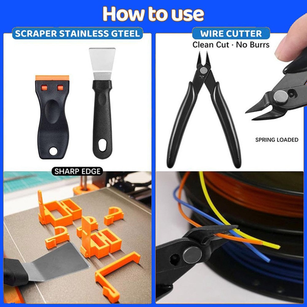 3D Printer Nozzle Cleaning Kit - 50 Pieces Print Cleaner Tools...