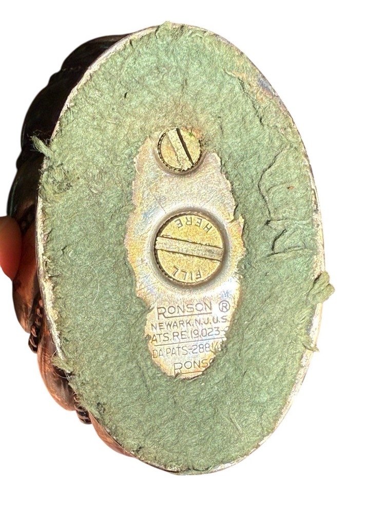 Vintage Ronson “Crown” Table Lighter Silver Plate