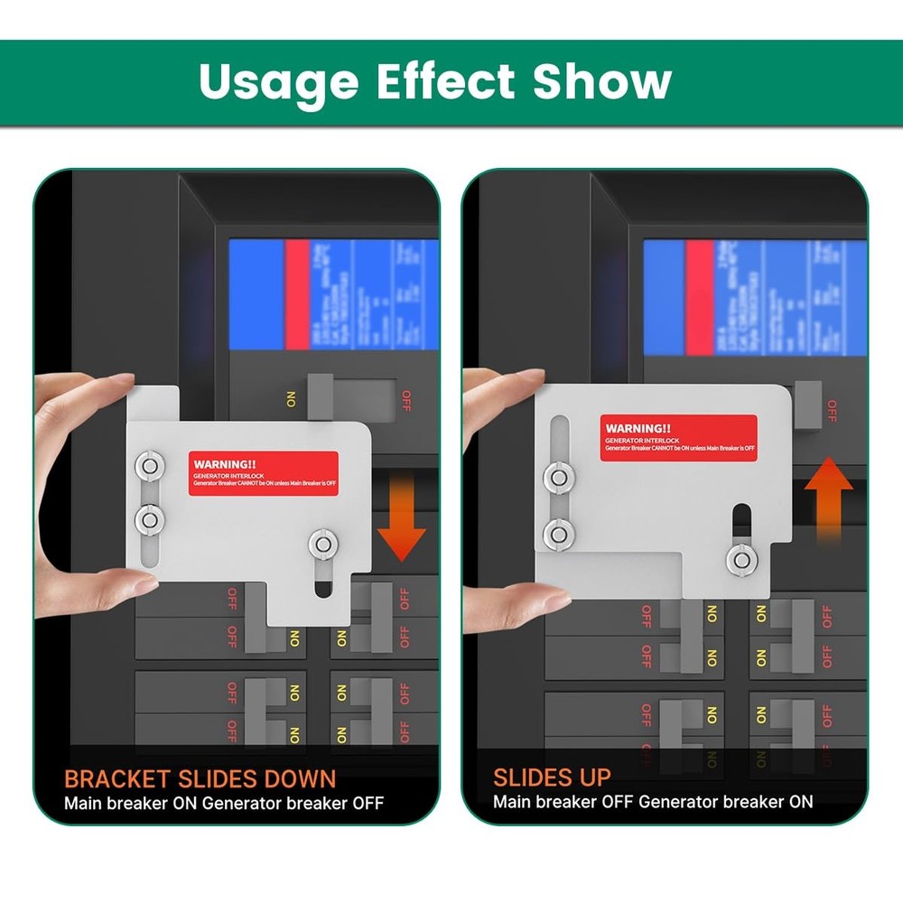 Generator Interlock Kit Compatible with Horizontal Main Cutler Hammer CH Series