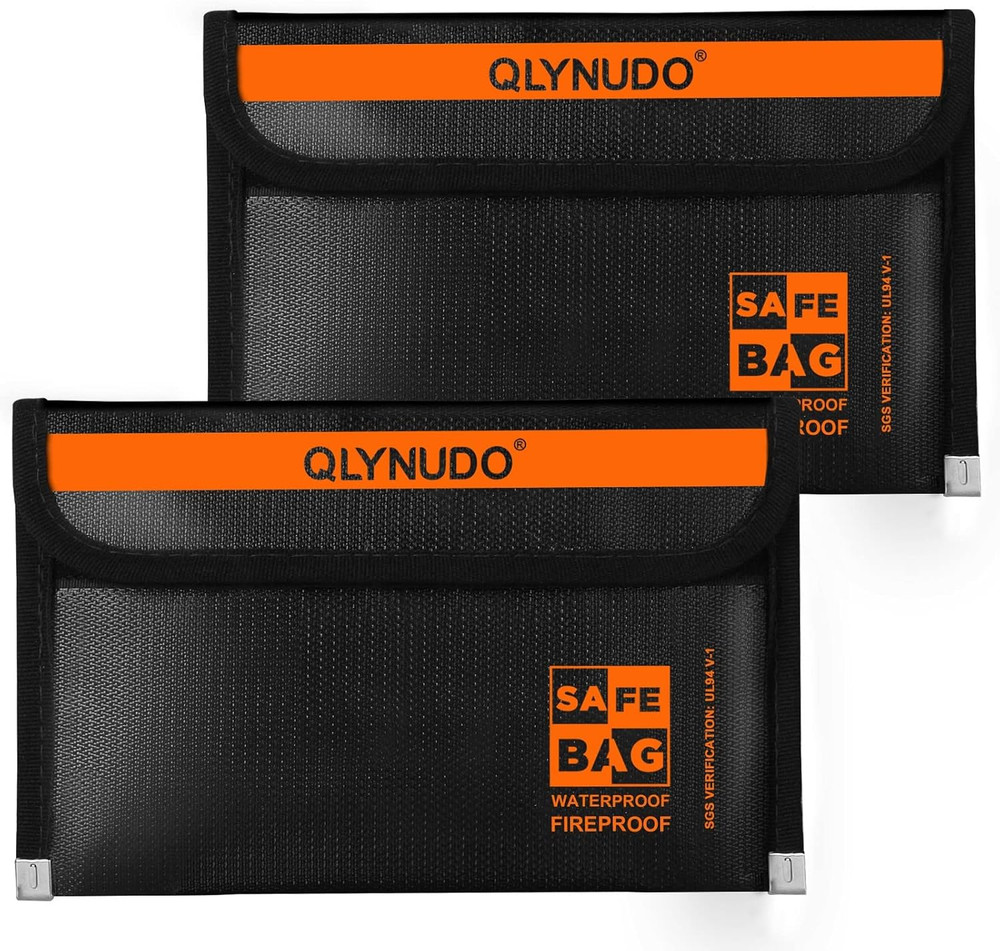 Small Fireproof Document Bag (8X5", External Size), 2-Pack Fireproof Money Bag f