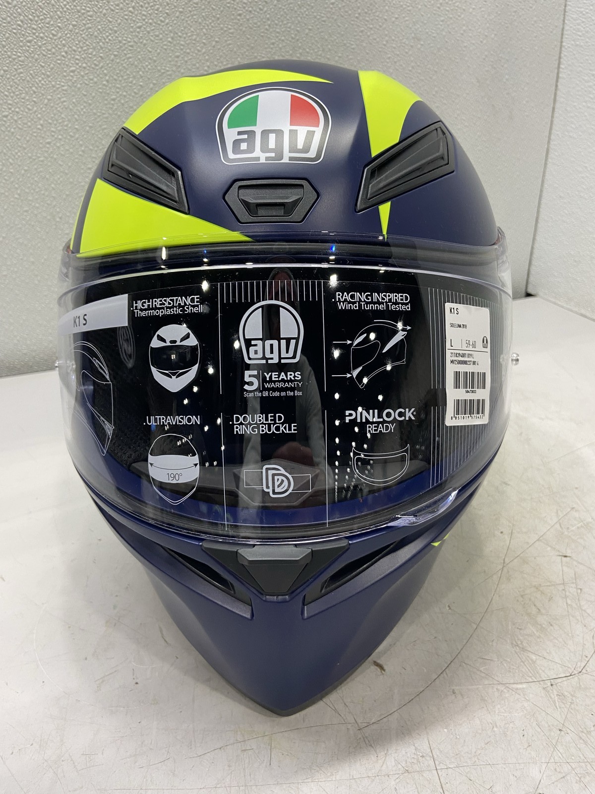 AGV K1-S Soleluna 2018 Motorcycle Helmet Large Blue/Yellow 50473033