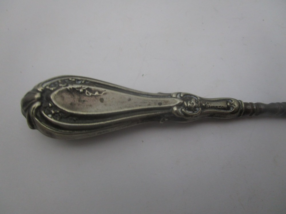 Antique Victorian Fancy Sterling Silver Button Hook