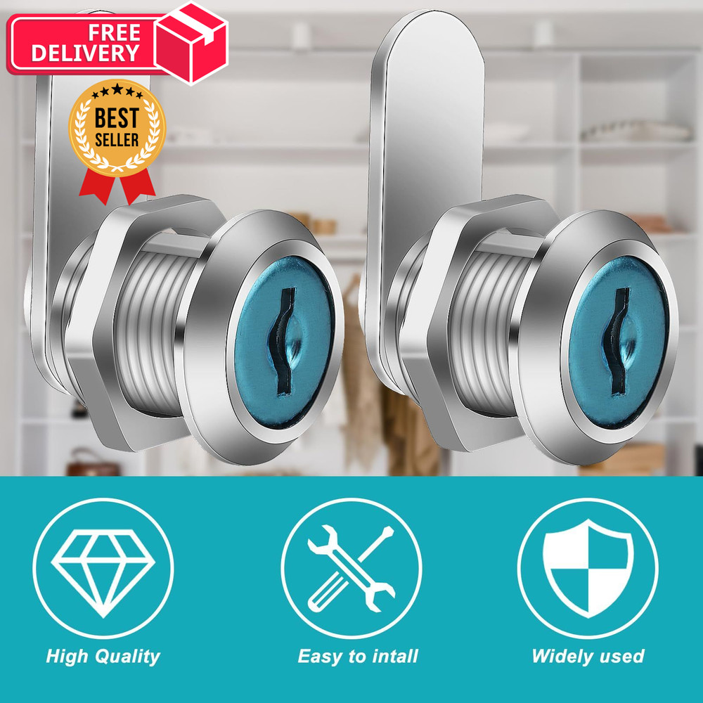 2 PCS Mailbox Locks, Lock 16 mm, Comes with 4 Different Silver