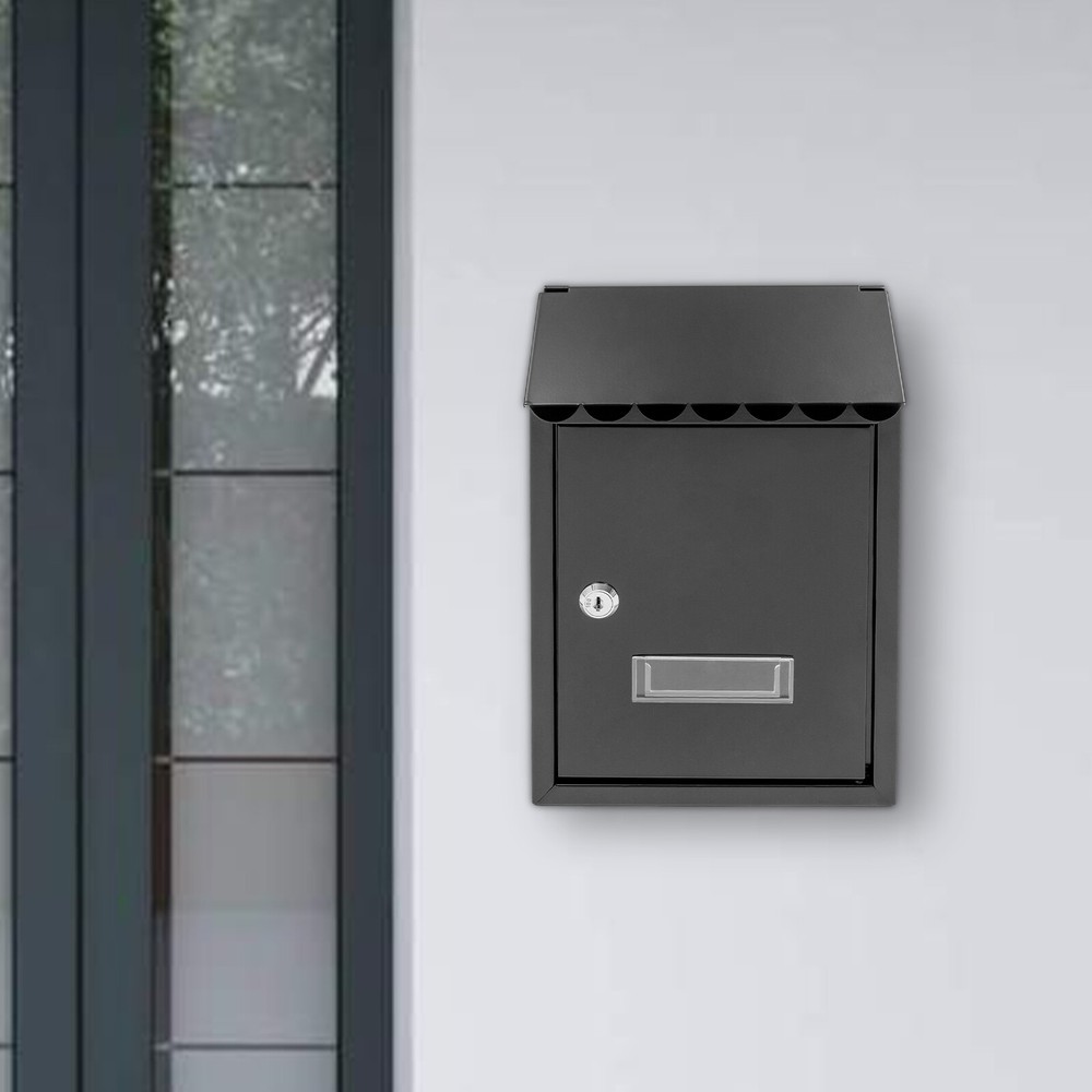 Modern Outdoor Mailbox with Key Lock Rust-resistant Wall-Mount Mailbox Mail Box
