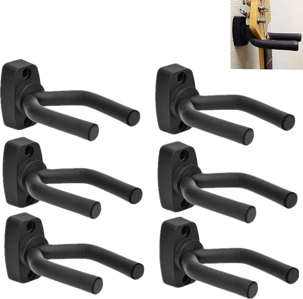 6-Pack Guitar Wall Mount Hangers – Adjustable, Non-Marring, Easy Install