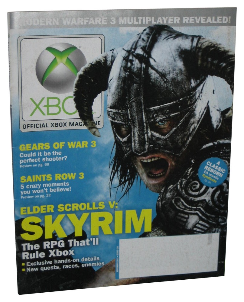 Xbox November 2011 Official Magazine Book Issue #128 - (Elder Scrolls V Skyrim C