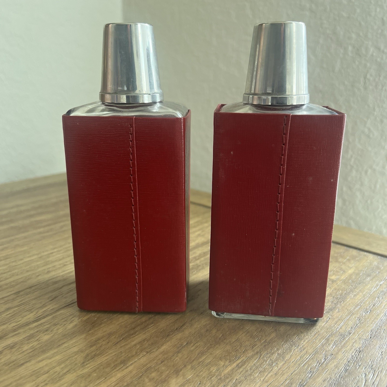 Vintage Enger Kress Leather Travel Bar Set MCM Mad Men Era Bourbon & Scotch