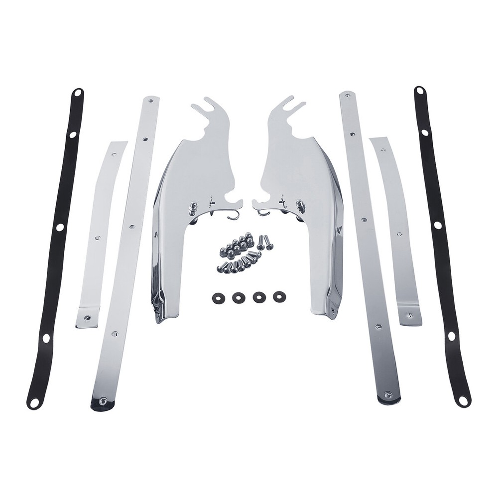 Chrome Windshield Mount Bracket Fit For Harley Softail Fatboy Heritage 2000-2017