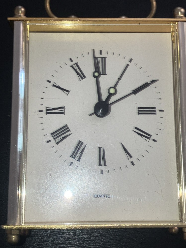 Quartz 3.5 Inch Brass Tone Clock. Uses .1 AA Battery Working