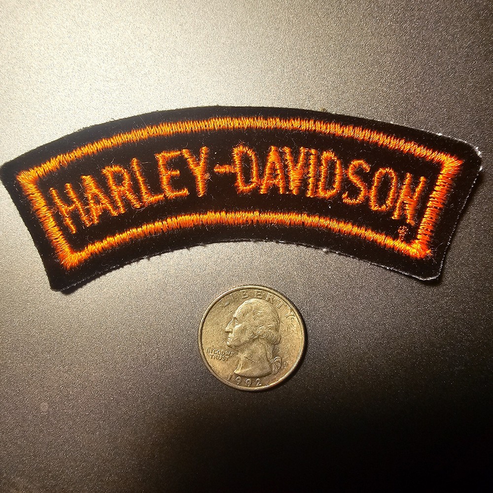 Harley Davidson Motorcycle Rocker Tab 3” Embroidered Iron On Patch Biker MC