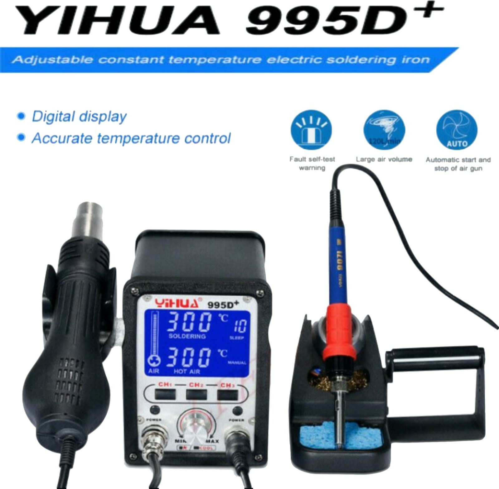 Yihua 995D+ Soldering Station, Kester #44 Solder,Kester 186 Flux, Soldering Mat