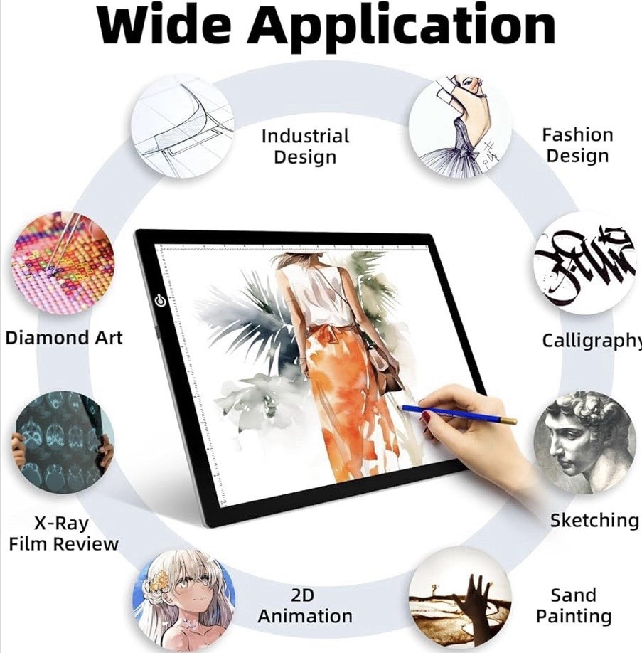 RTjoy A3 Slim LED Light Tracing Box Pad Adjustable USB Powered Board NEW