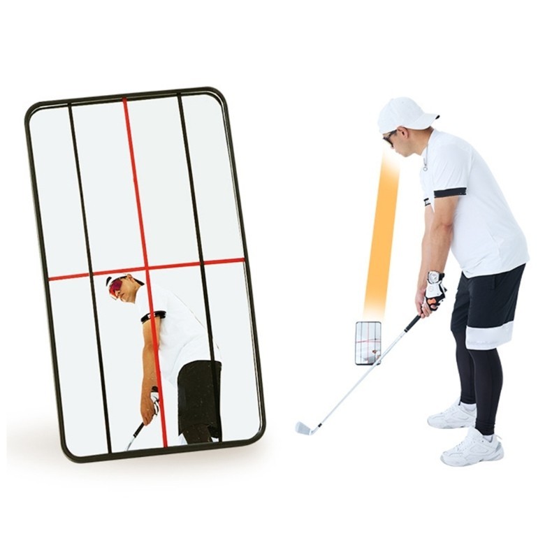 Golf Swing Standing Alignment Mirror Adjustable Training Tool For Beginner