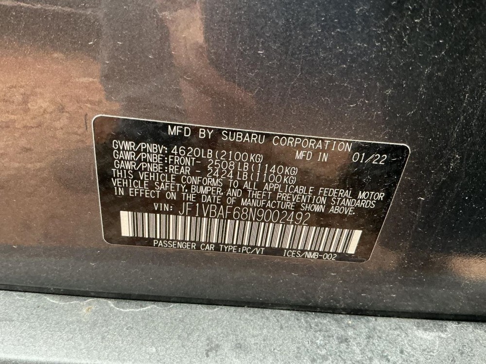 Console Front Floor Fits 22-23 WRX 4949497