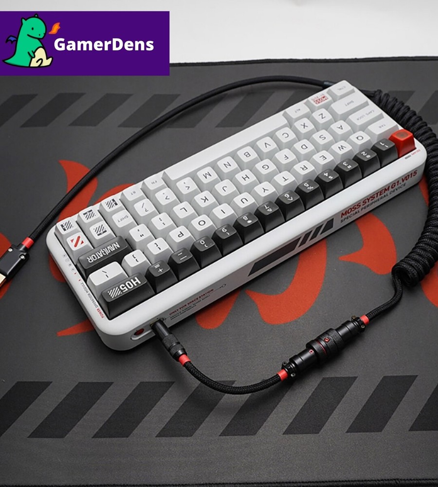 Custom Aviator Coiled Type-C Cable Double Sleeved for Mechanical Keyboards