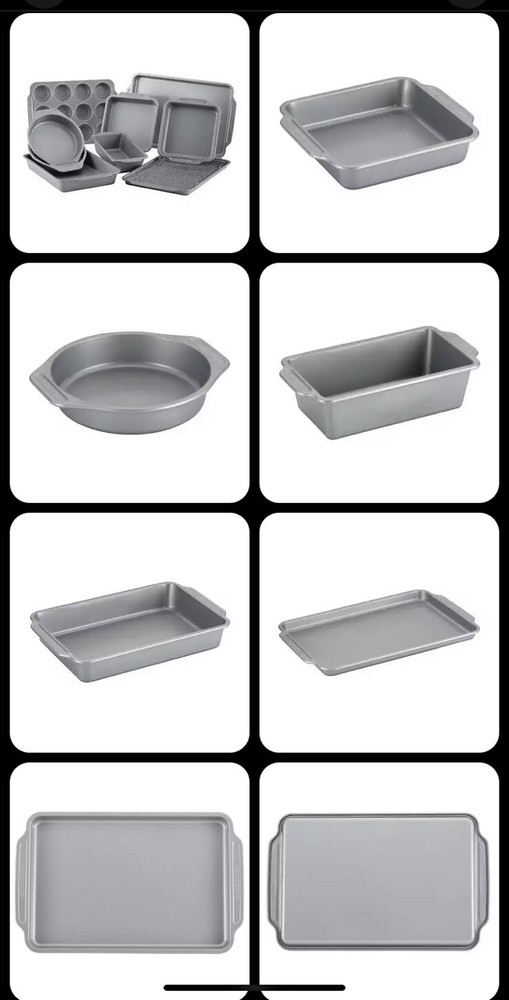 Farberware 10-Piece Nonstick Bakeware Set with Cooling Rack Grey Cooling Grid