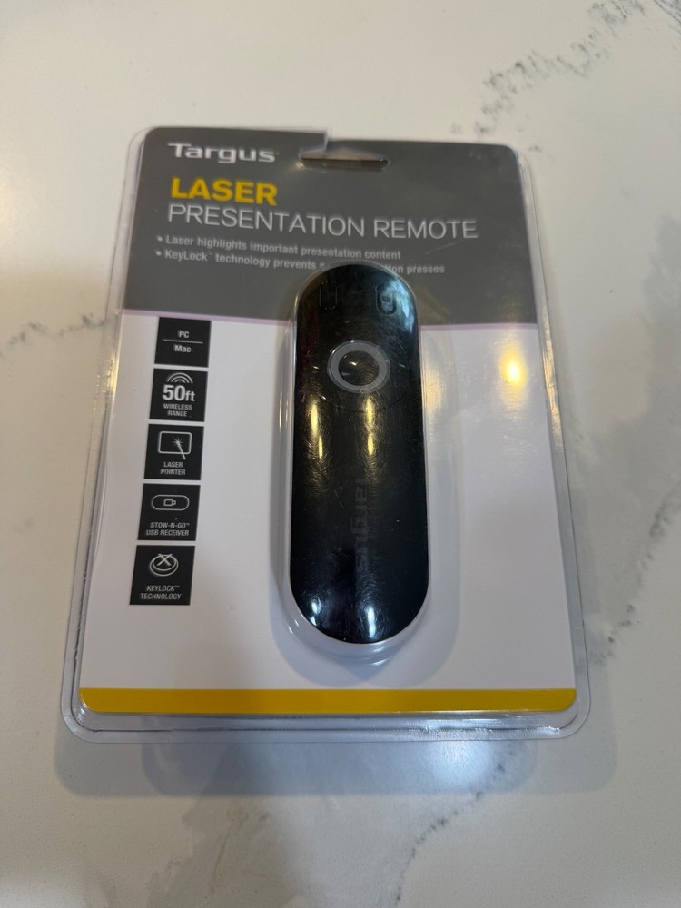 Targus Laser Presentation Remote w/ Laser Pointer Backlit Buttons & USB Receiver