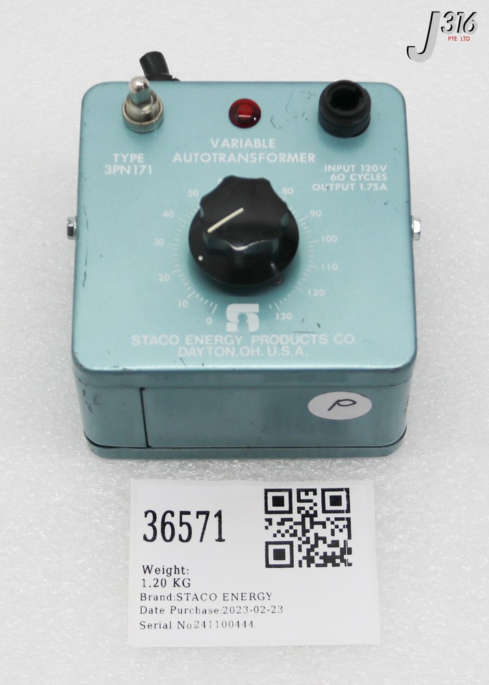 36571 STACO ENERGY VARIABLE AUTOTRANSFORMER 3PN171