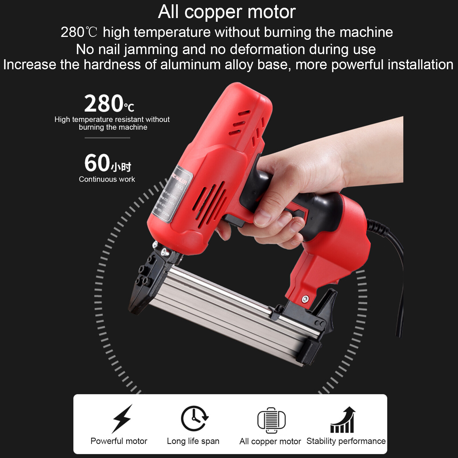 2600W Electric Nail Gun Portable Grip Electric Nail Gun For Framing Nails&Carpen