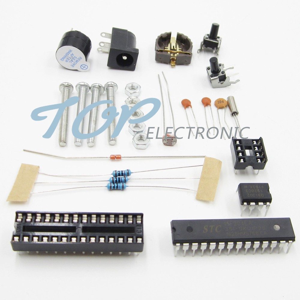 DIY Kit Red LED Electronic Clock Microcontroller Digital Clock Time Thermometer