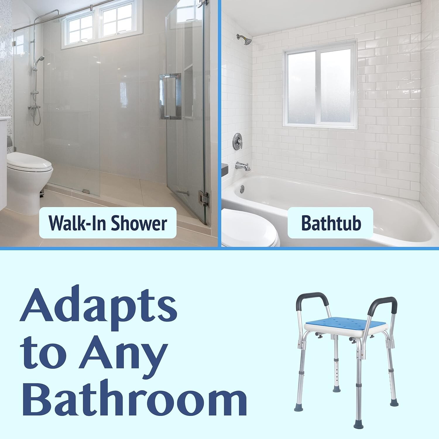 Shower Chair with Padded Seat Shower Bench for Seniors, New