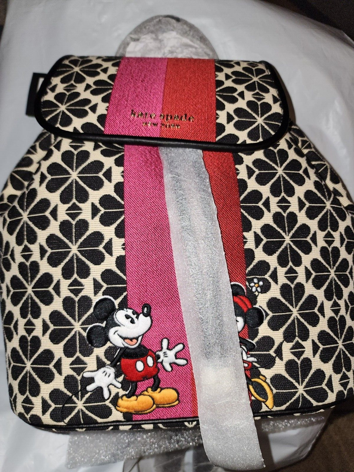 Disney X Kate Spade Mickey Minnie Mouse Flower Jacquard Backpack