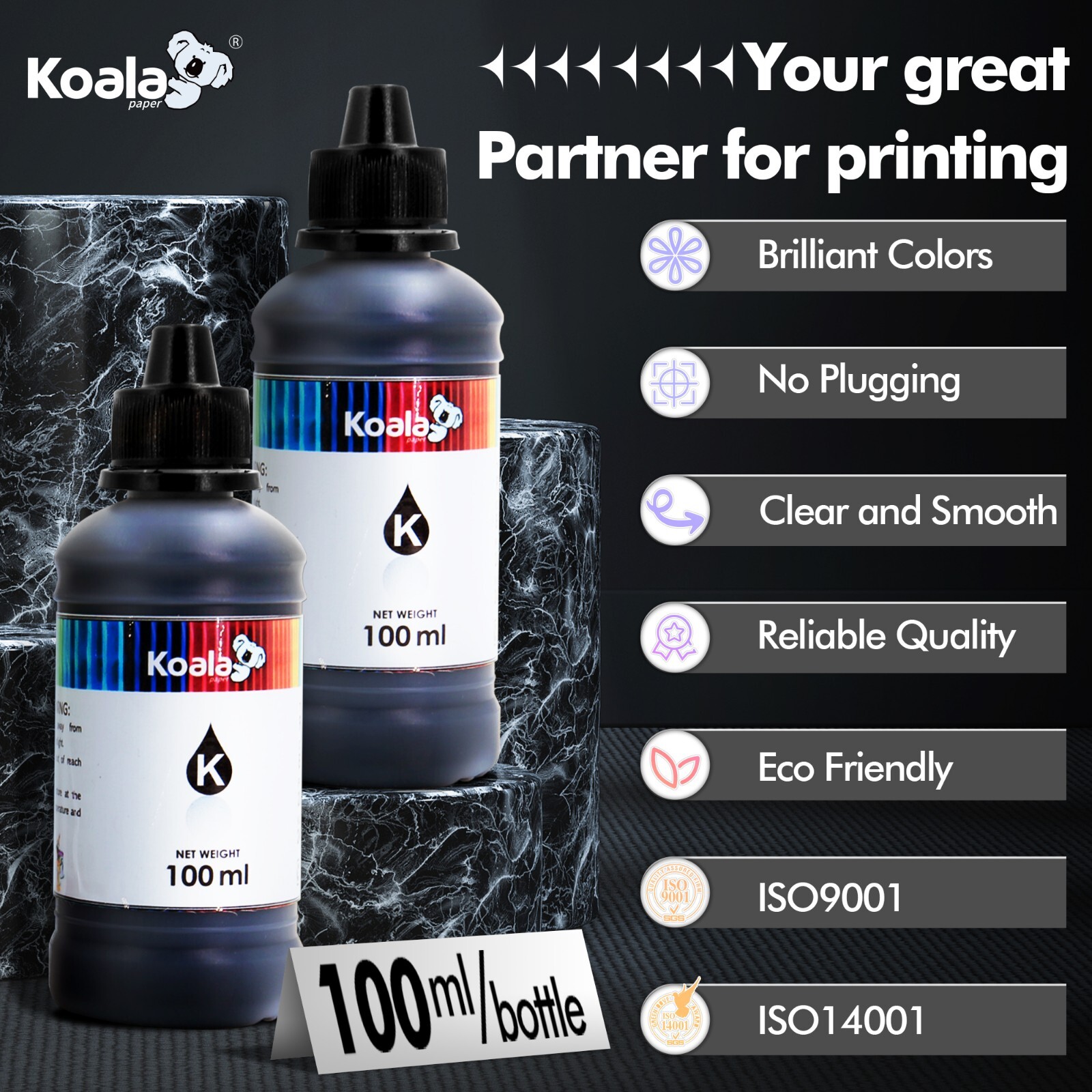 Bulk 600ML Koala Ink Refill Kits for All Inkjet Printers HP Canon Epson Brother
