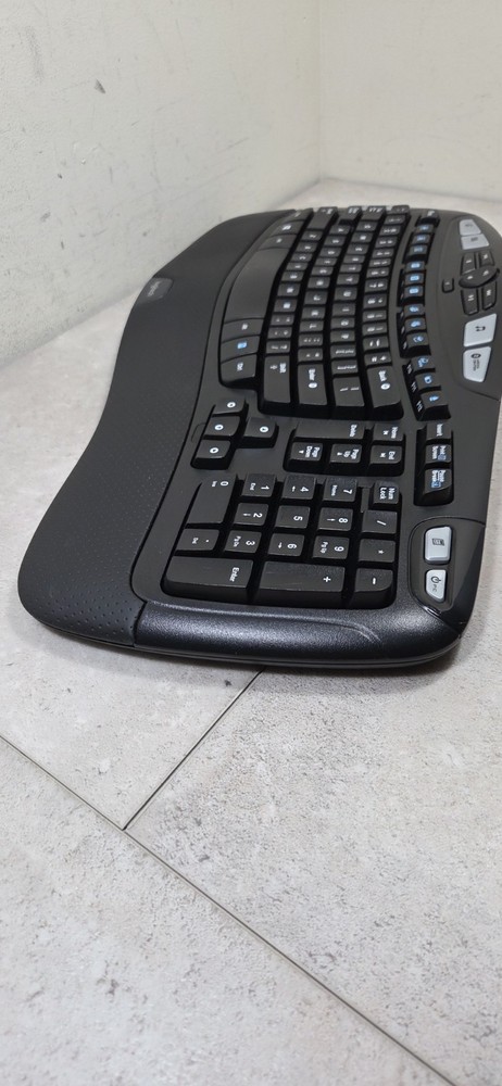 Logitech K350 Wave Ergonomic Wireless Keyboard with Unifying USB Dongle