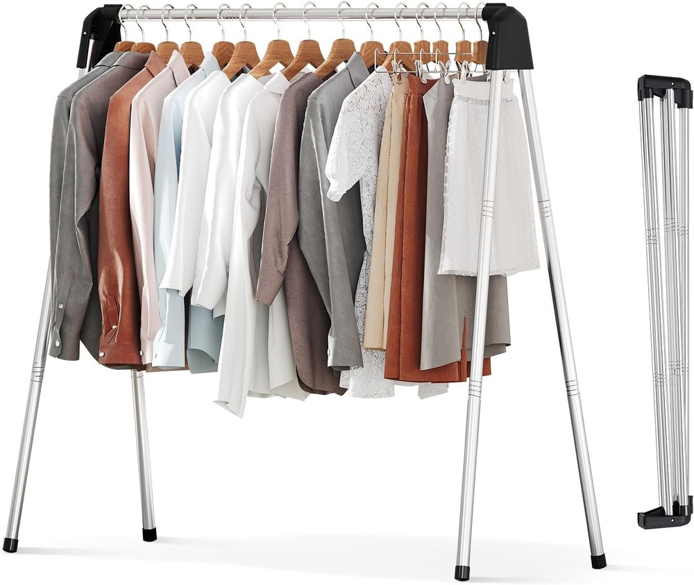 APEXCHASER Clothes Drying Rack Foldable, Stainless Steel Laundry Drying Rack Col