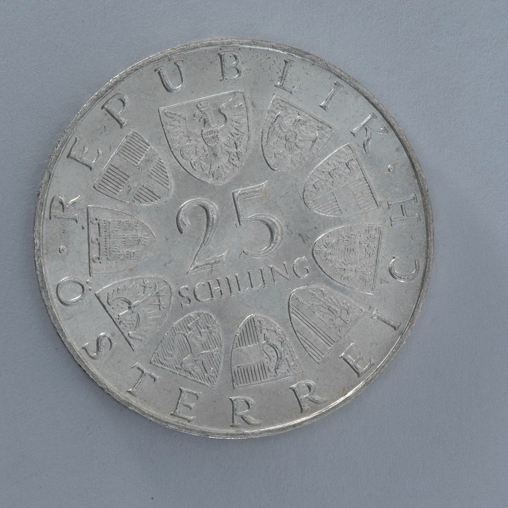 1969 Austria 25 Schilling Peter Rosegger silver coin Austria